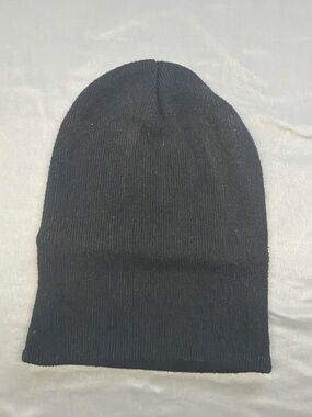 Men's Black Ribbed Knit Beanie Hat - Classic Winter Staple